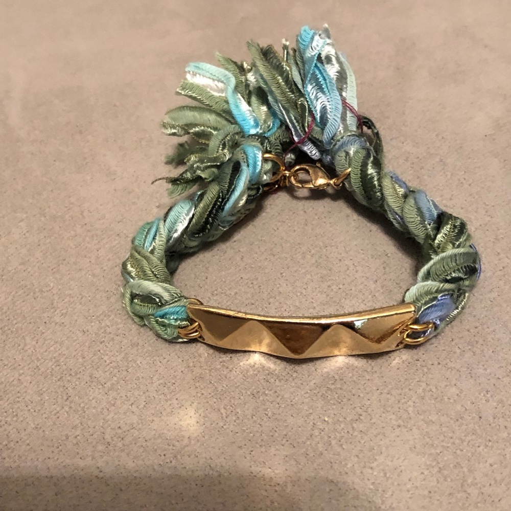Ettika Silk Ribbon Green Bracelet- NWOT
